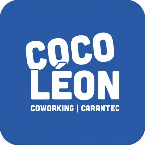 Logo fond bleu bord rond