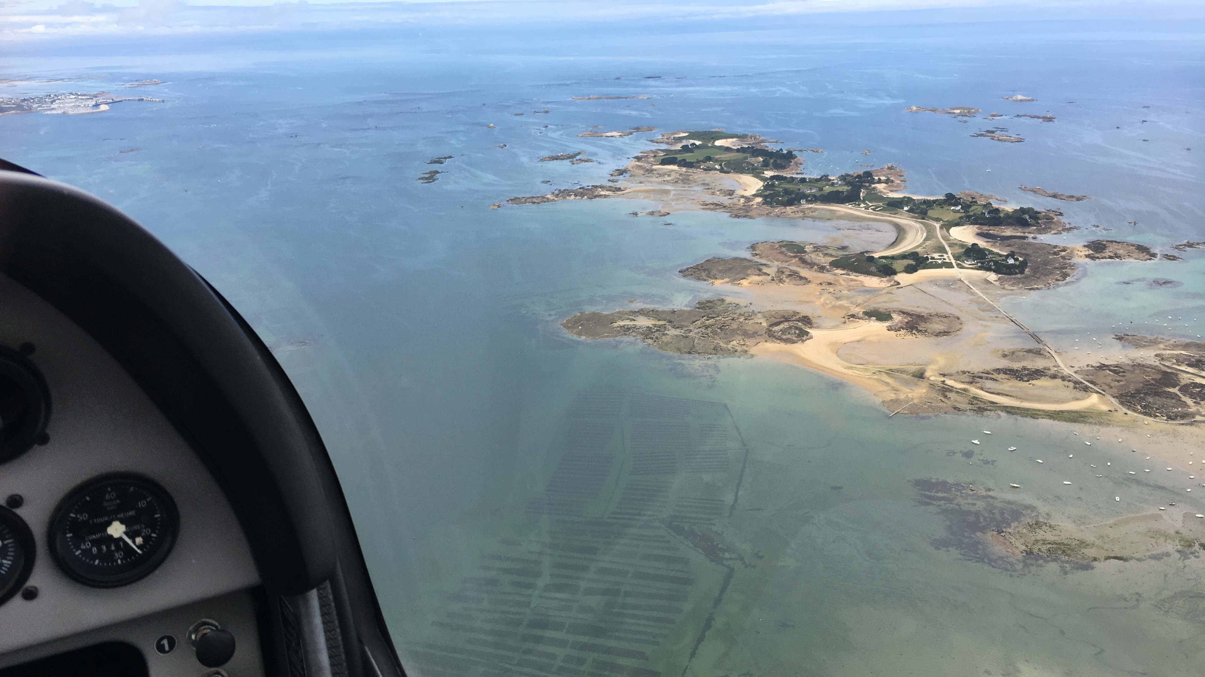 Ile Callot seen from the sky in a microlight