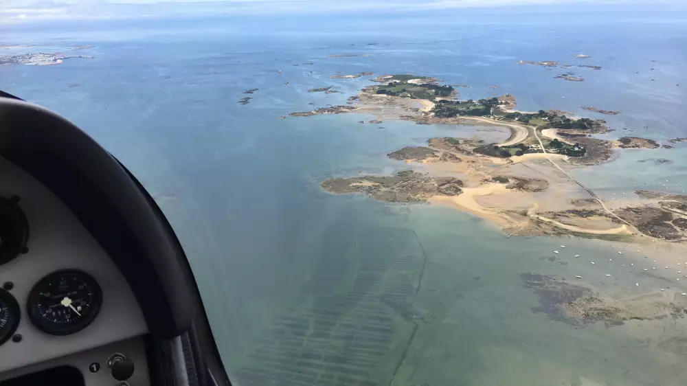 Ile Callot seen from the sky in a microlight